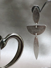 Load image into Gallery viewer, Three Layered Silver Earrings
