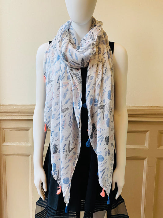 Blue Leaves Scarf