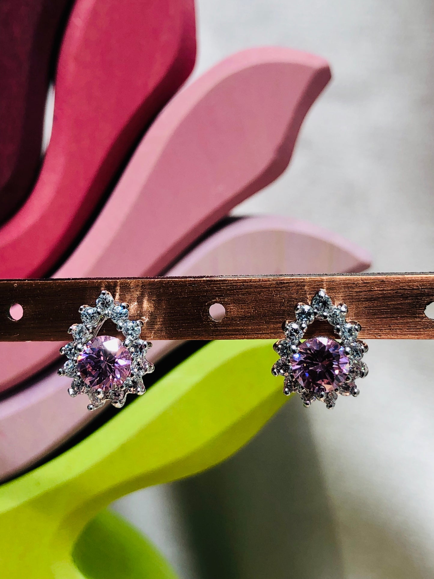 Purple Diamond Earrings