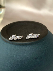 Simple Stacked Diamond Earrings