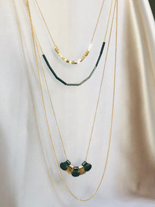Black and Gold Plate Necklace
