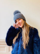 Load image into Gallery viewer, Grey Pom Pom Hat
