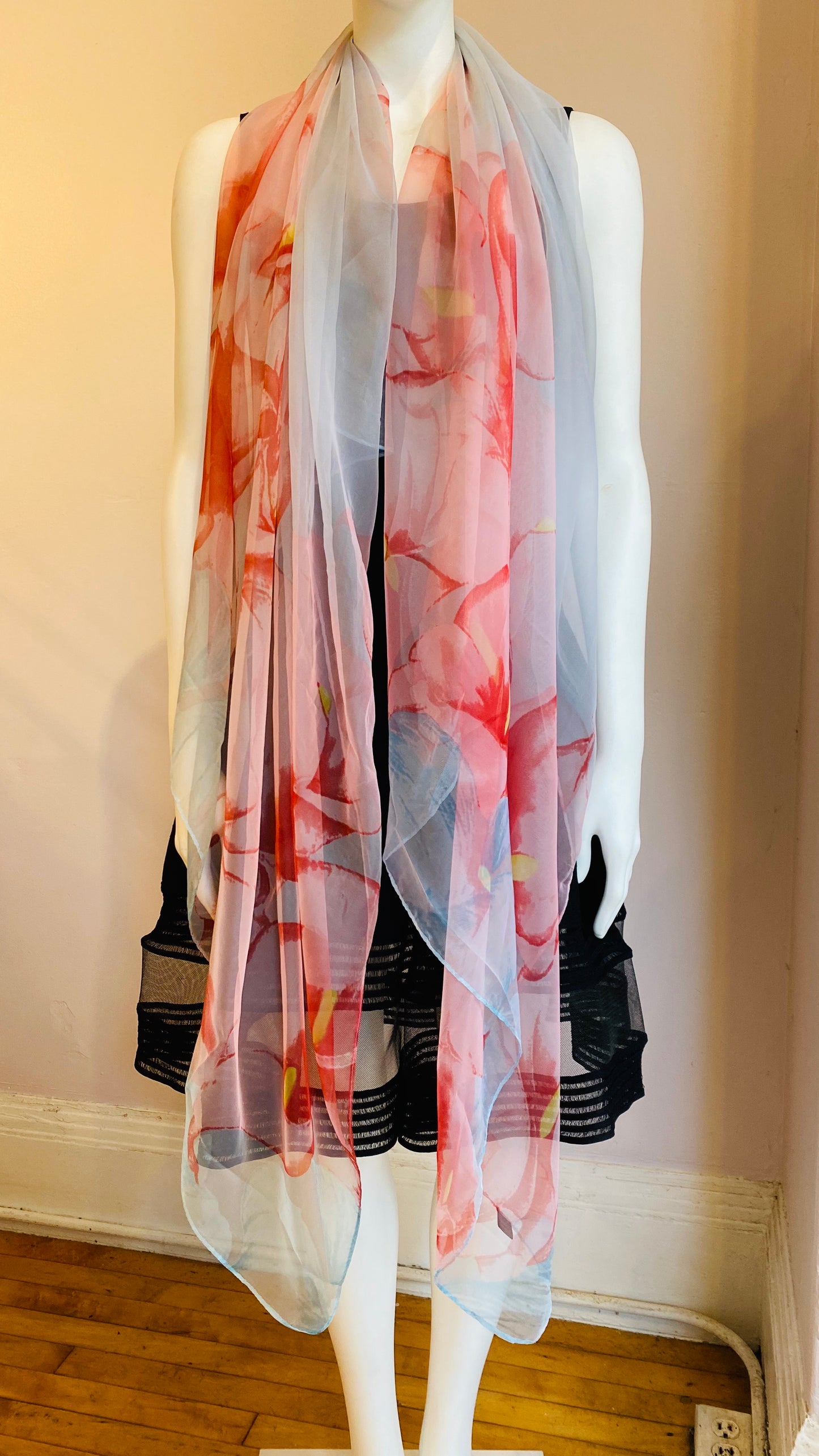 Translucent Hibiscus Scarf
