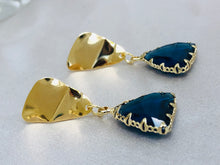 Load image into Gallery viewer, Blue Glass Earrings

