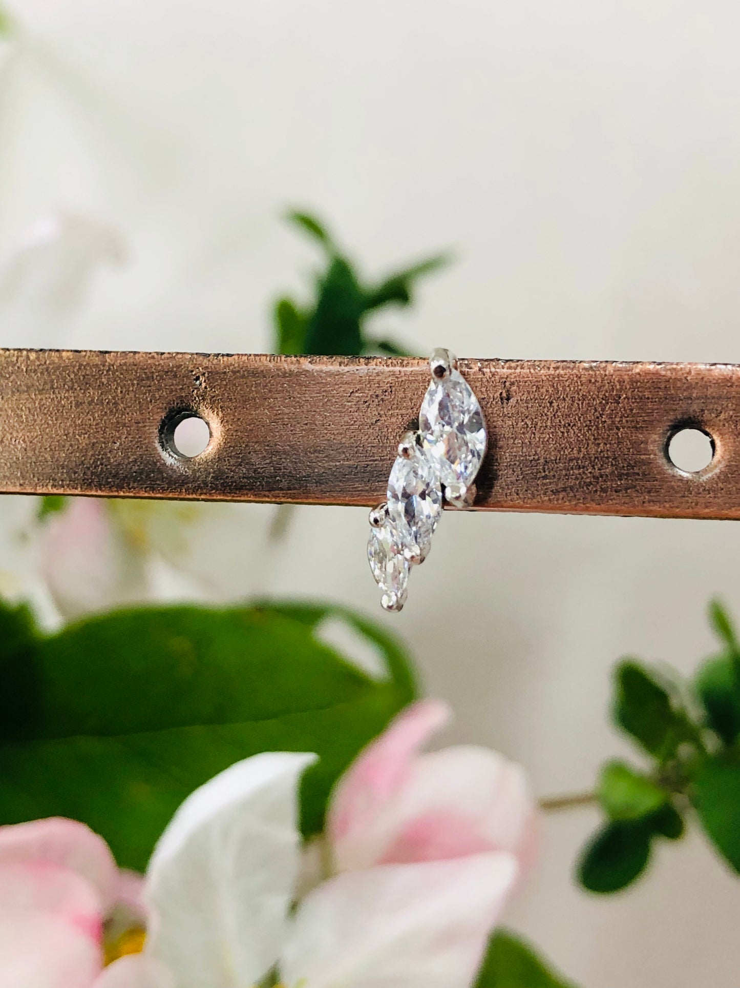 Simple Stacked Diamond Earrings
