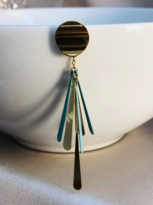 Shower of Blue and Gold Earrings