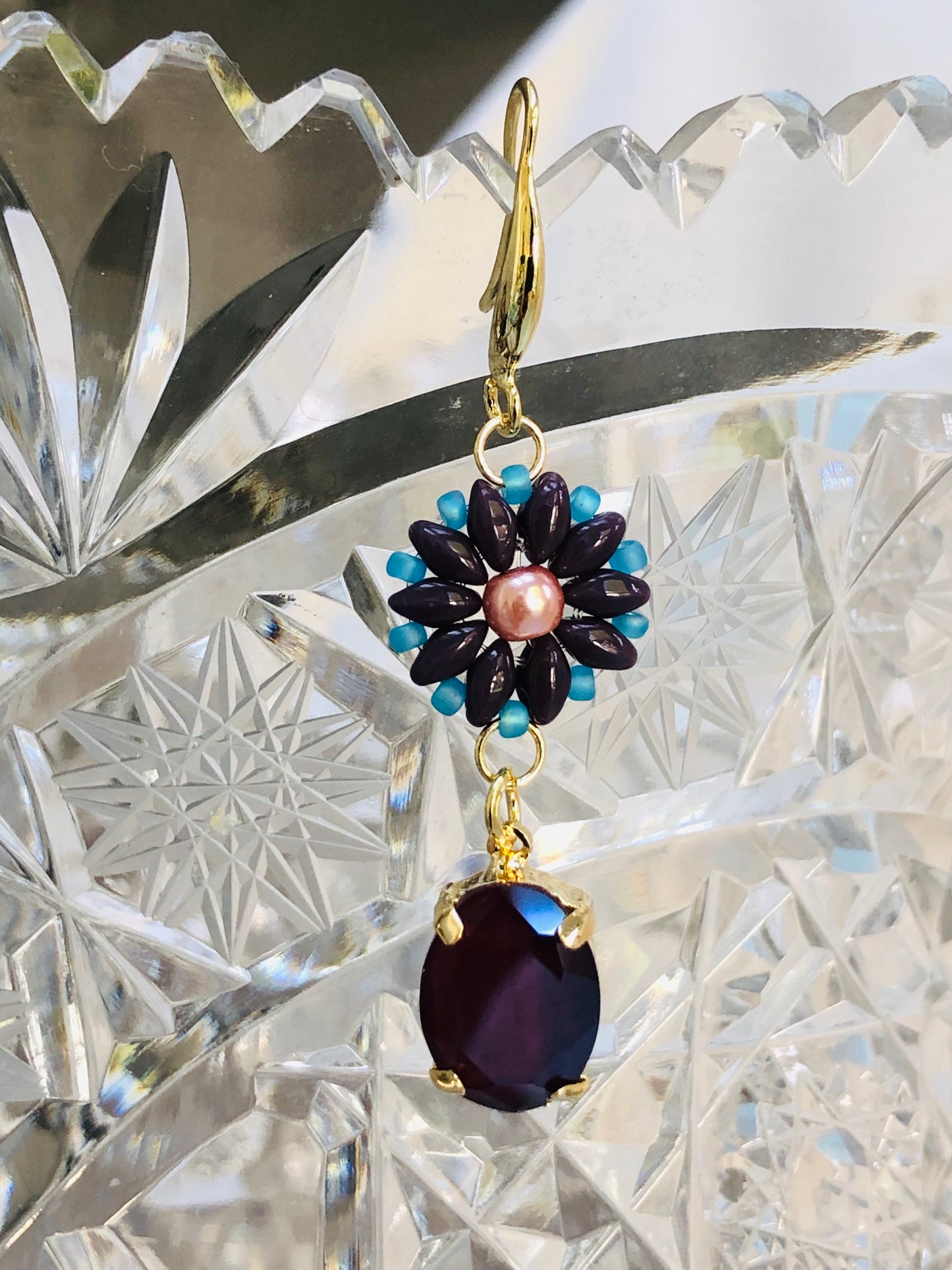 Beaded Flower Earrings