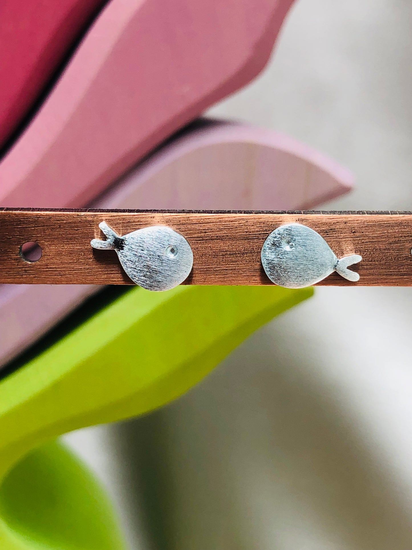Silver Whale Earrings