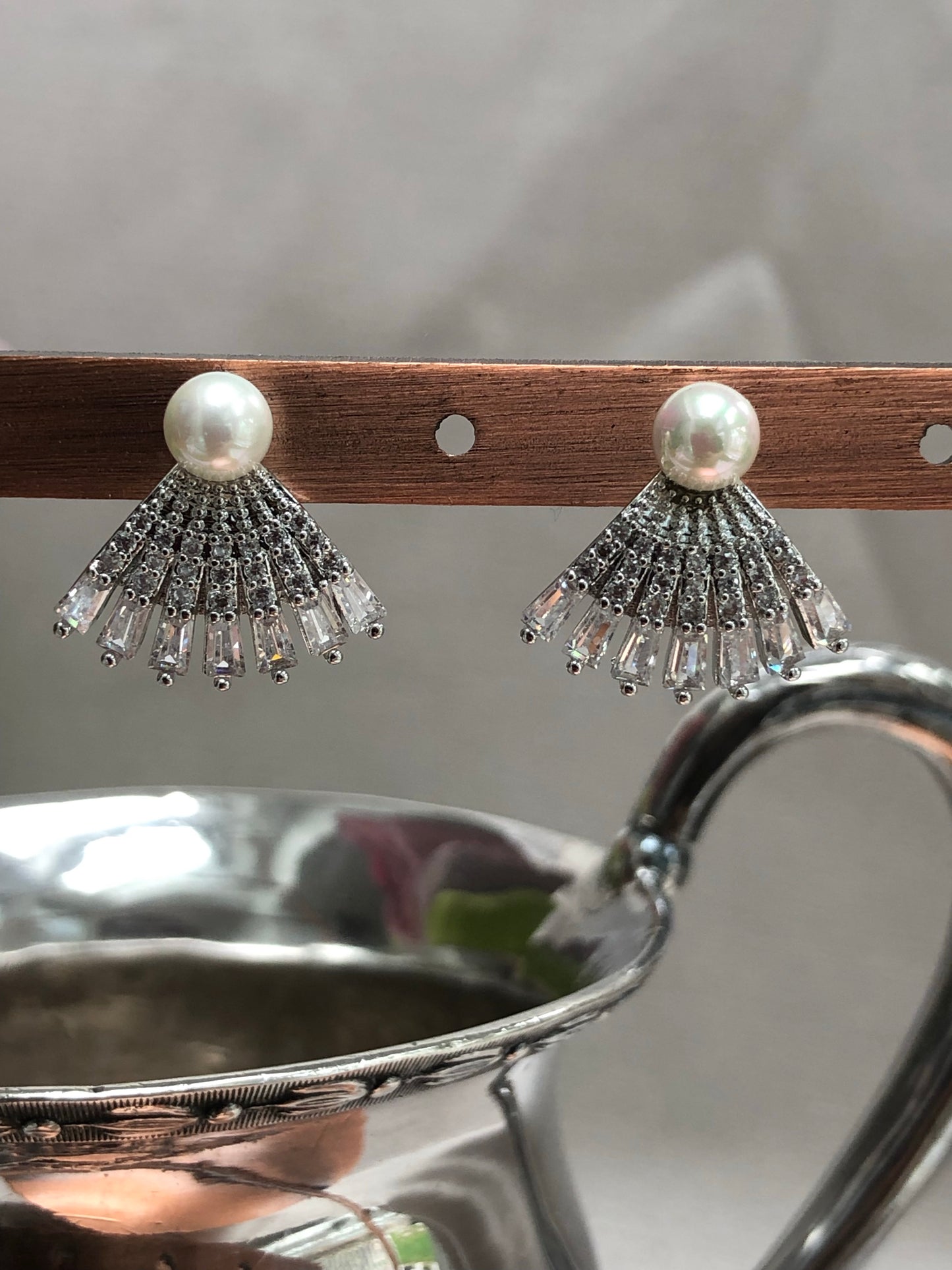 Diamond Fan Earrings