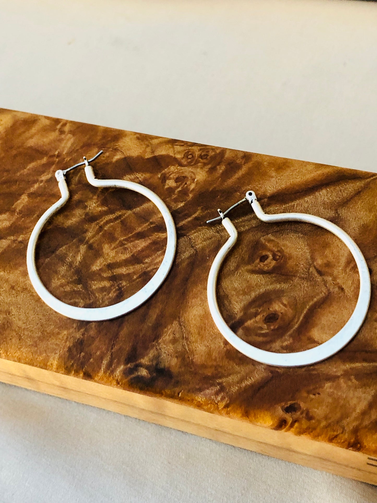 Flat Silver Hoops