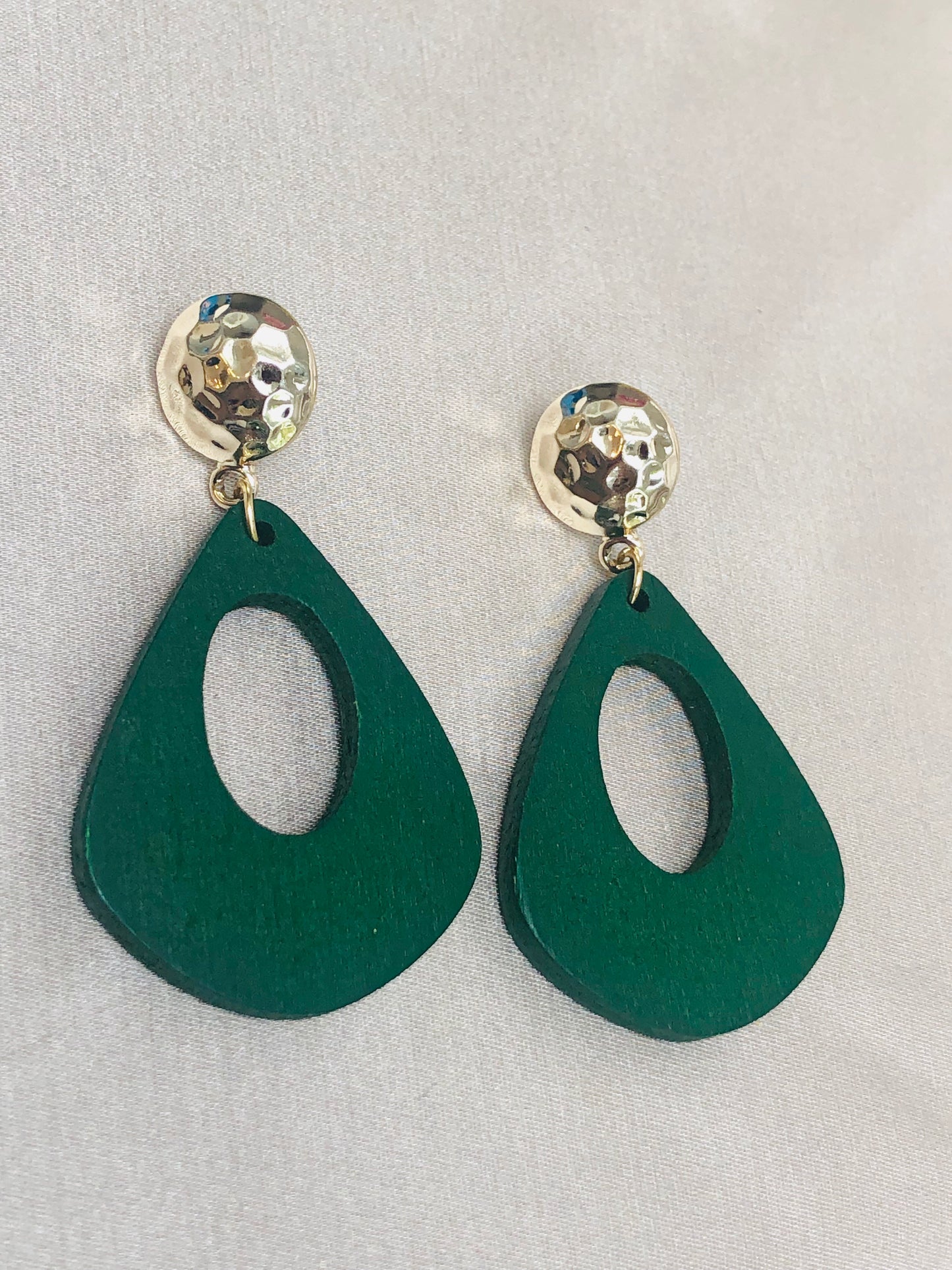 Abstract Emerald Earrings