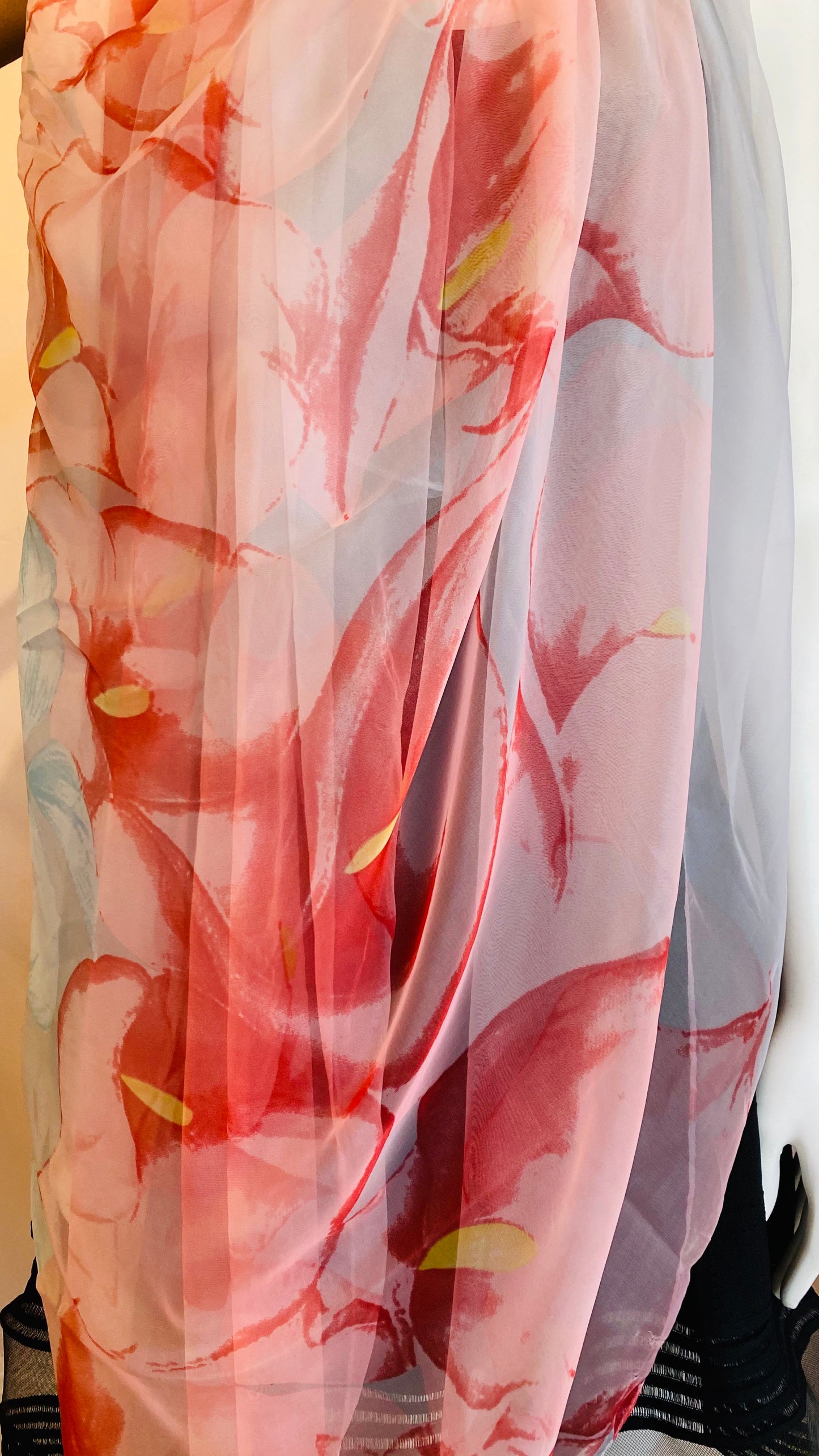 Translucent Hibiscus Scarf