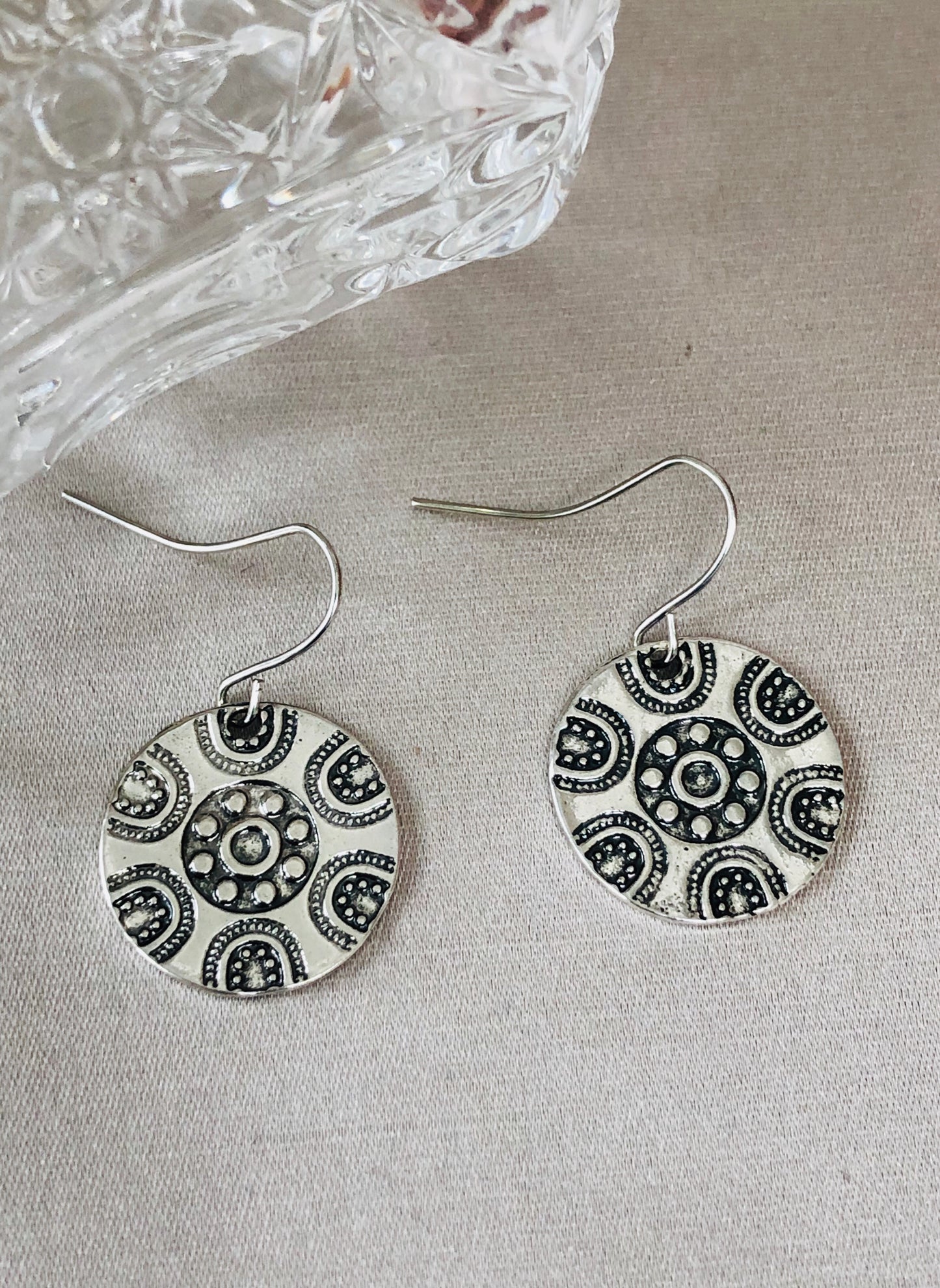 Patterned Silver Earrings