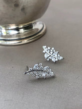 Load image into Gallery viewer, Diamond Leaf Earrings
