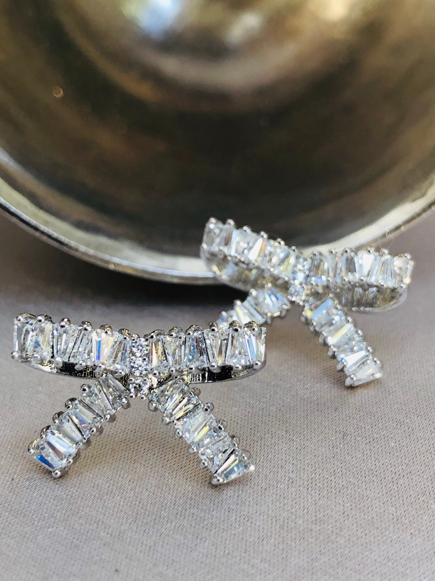 Diamond Bow Earrings
