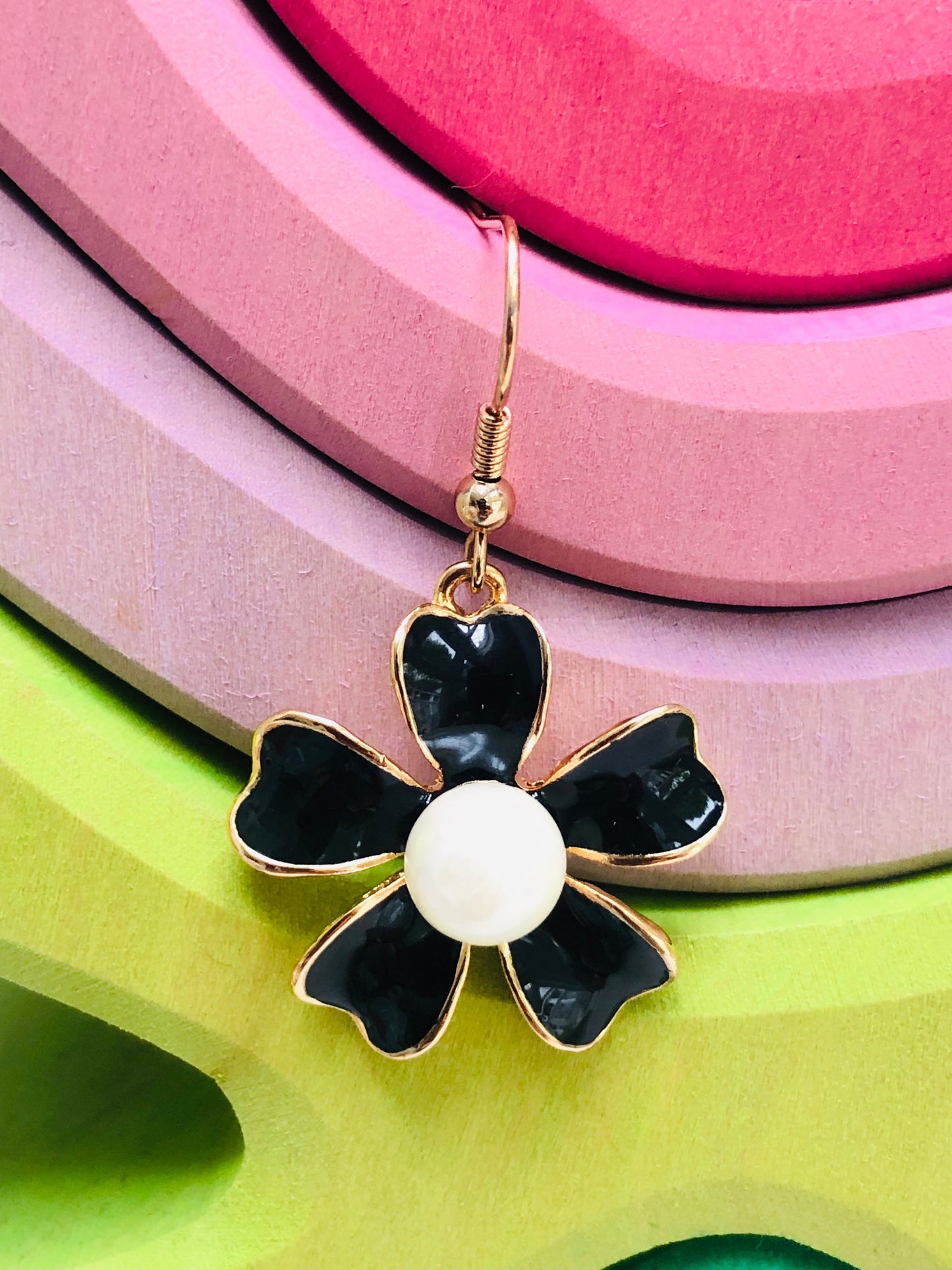 Black Posy Earrings