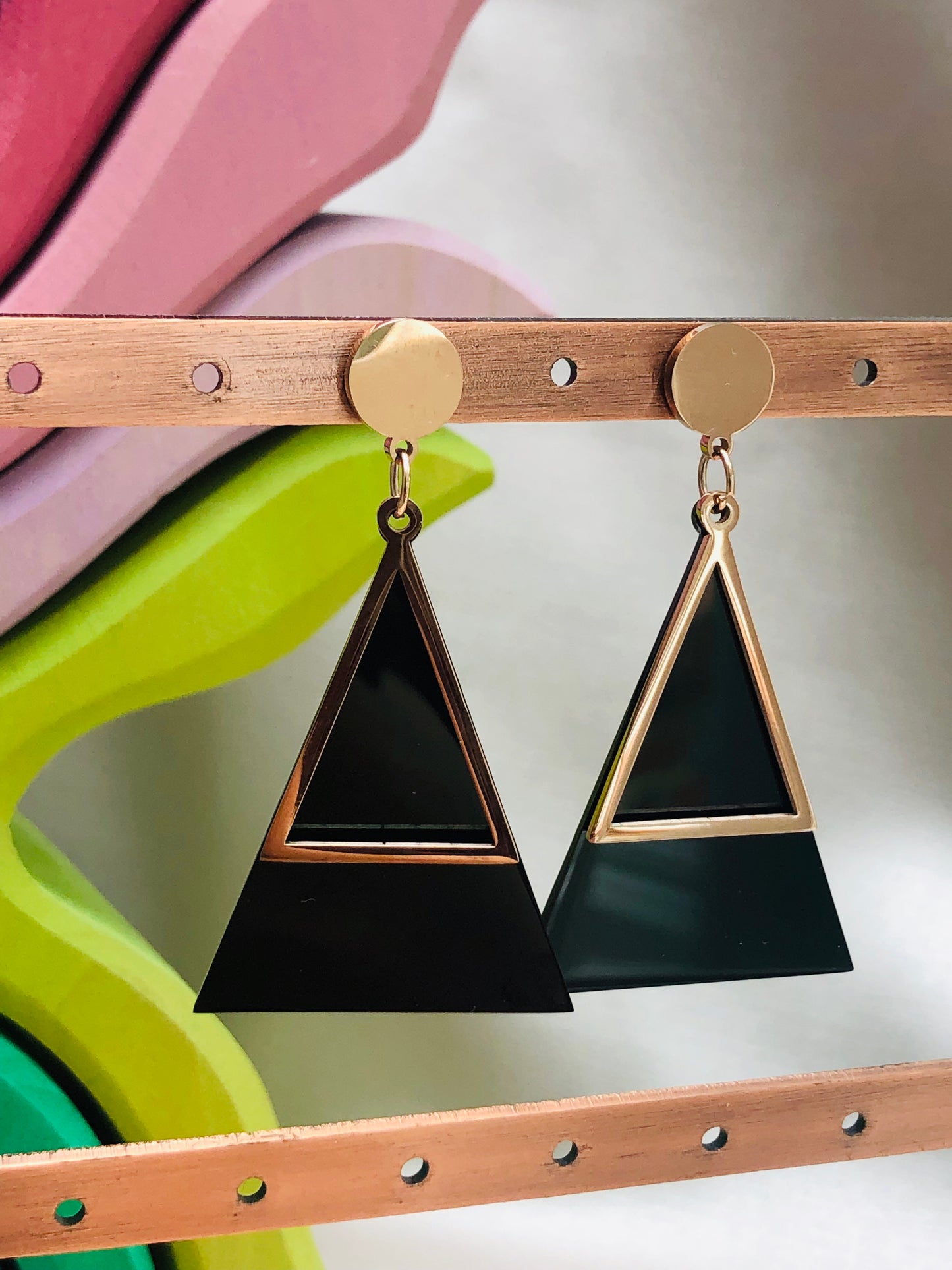 Noir Triangle Earrings