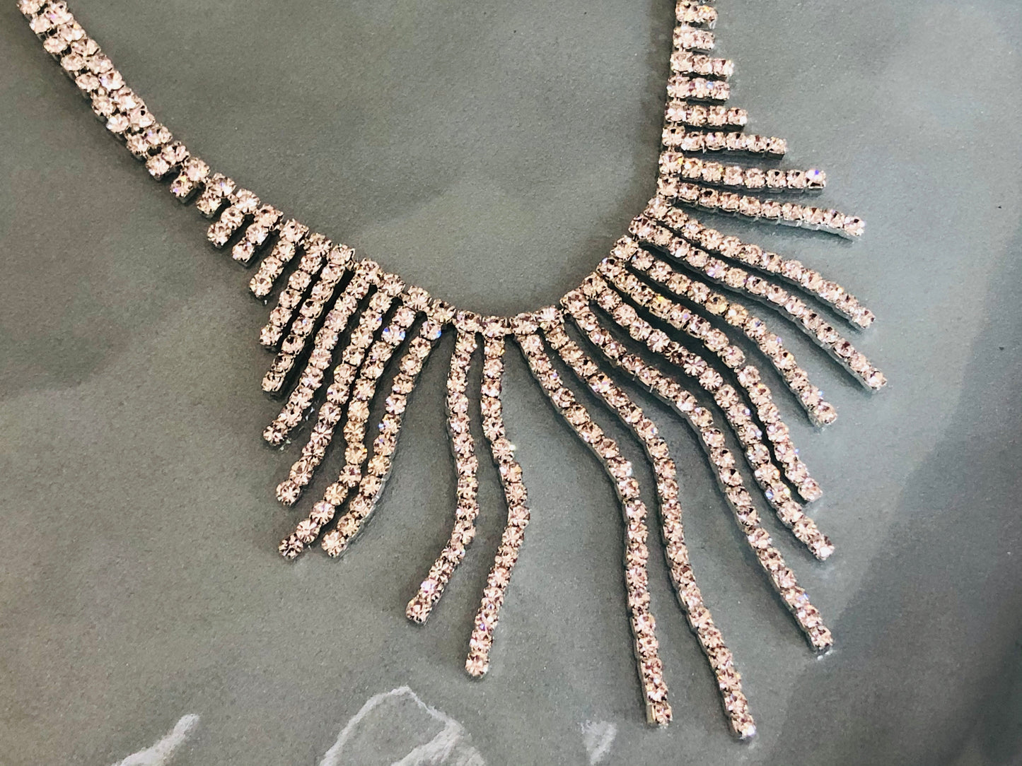 Raining Rhinestone Necklace