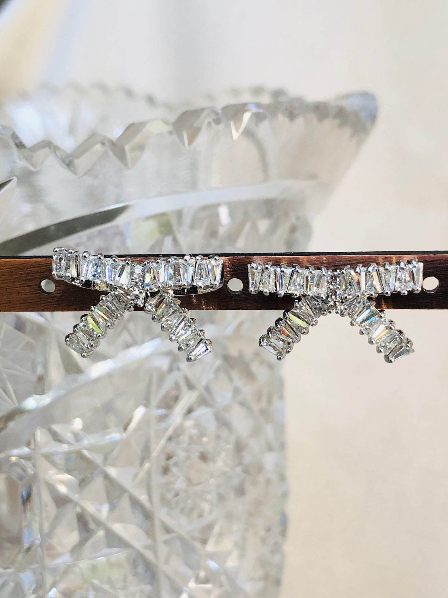 Diamond Bow Earrings