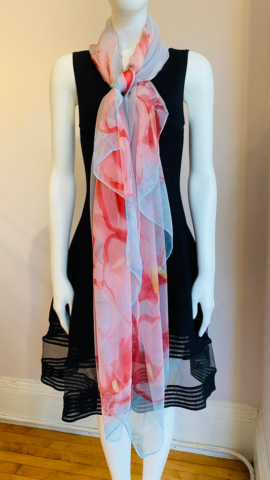 Translucent Hibiscus Scarf