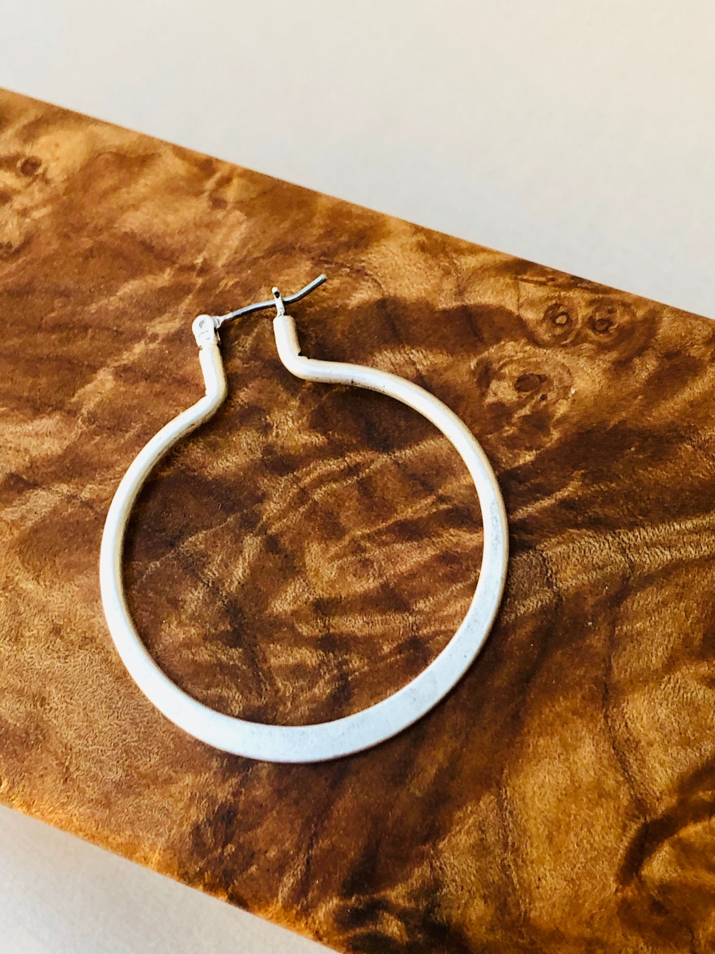 Flat Silver Hoops