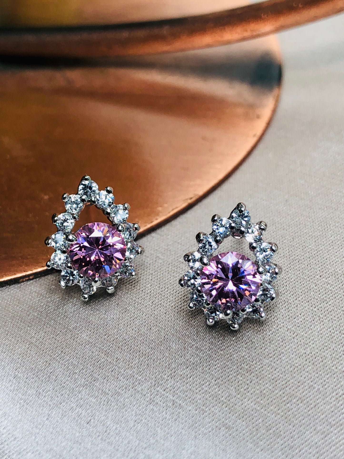 Purple Diamond Earrings