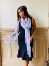 Load image into Gallery viewer, Lightweight Pink and Grey Scarf
