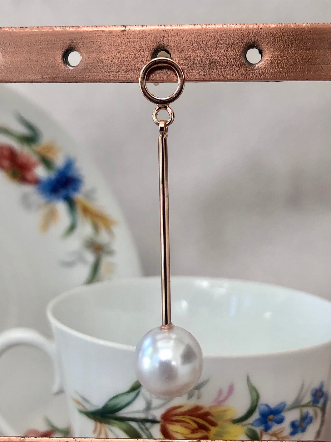 Rose Gold and Dangly Pearls