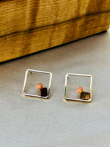 Framed Stone Earrings