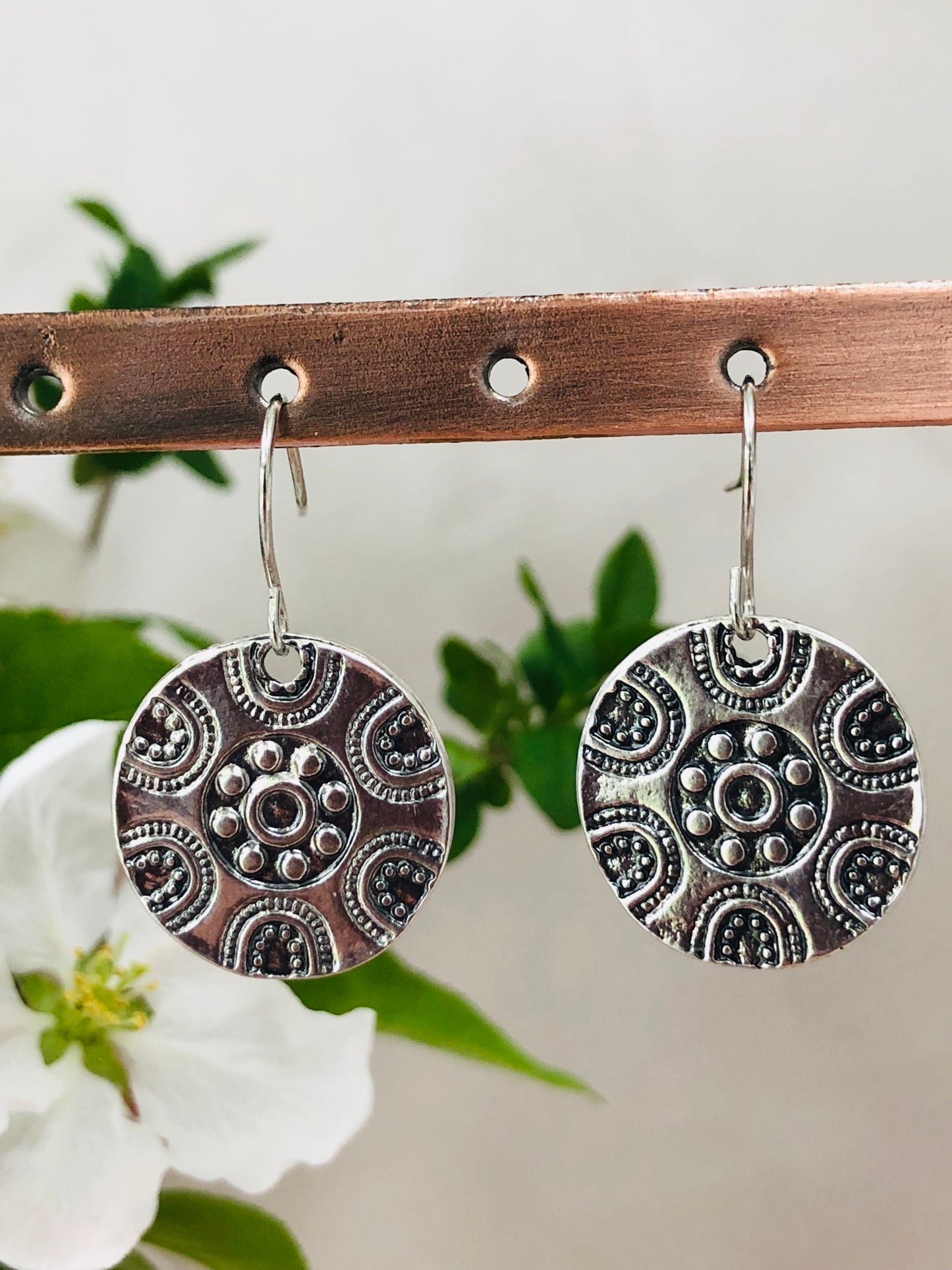 Patterned Silver Earrings