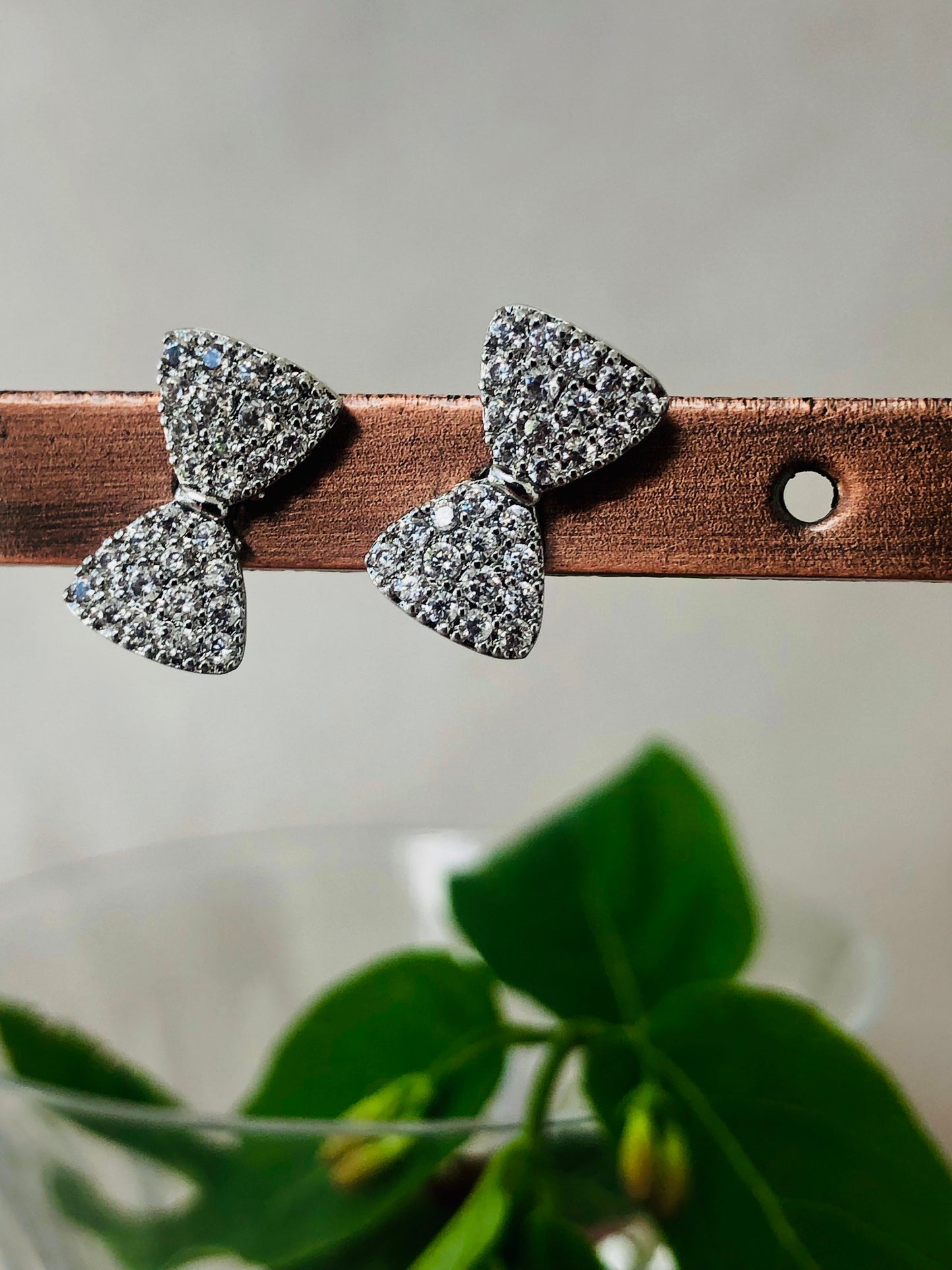 Rhinestone Bow Earrings