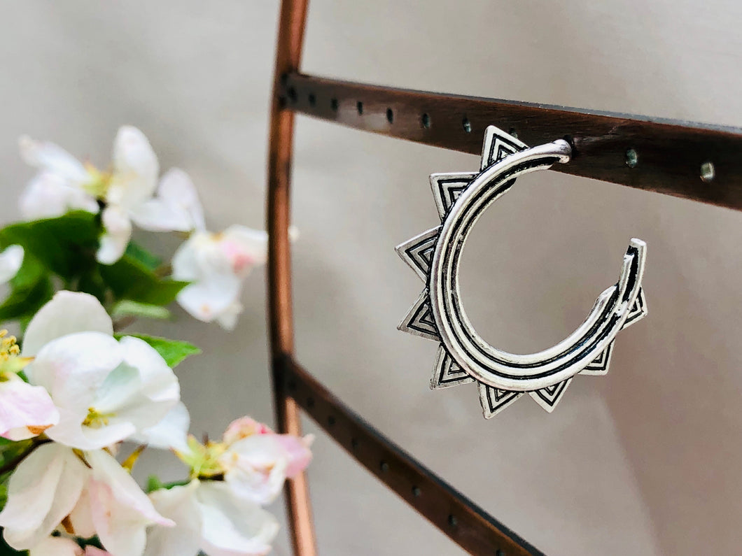 Spiked Sun Hoops