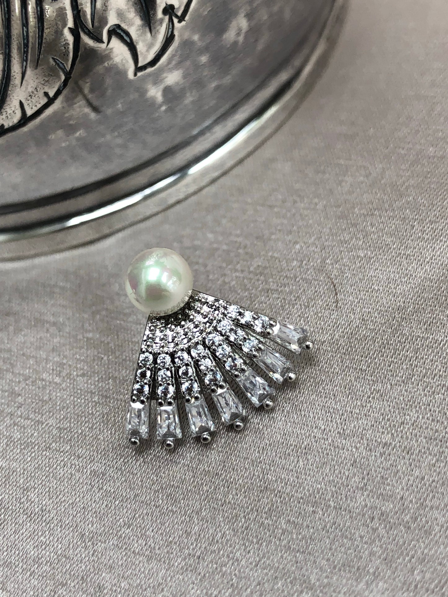 Diamond Fan Earrings