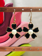 Load image into Gallery viewer, Black Posy Earrings
