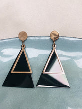 Load image into Gallery viewer, Noir Triangle Earrings
