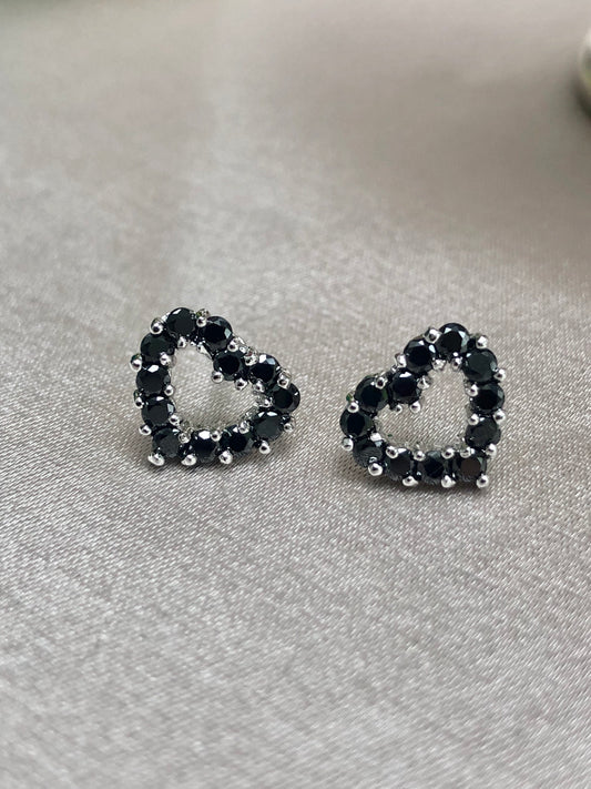 Black Heart Earrings