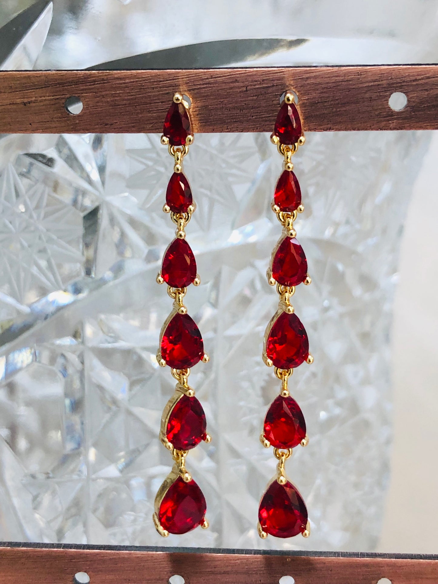 Raining Garnet Earrings