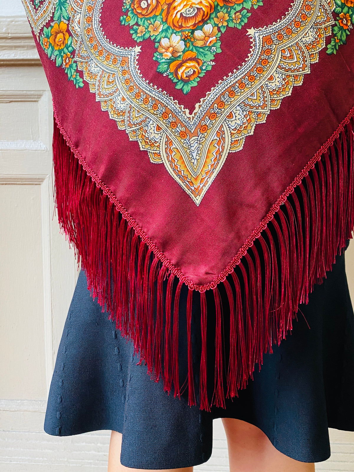 Fringed Holiday Scarf