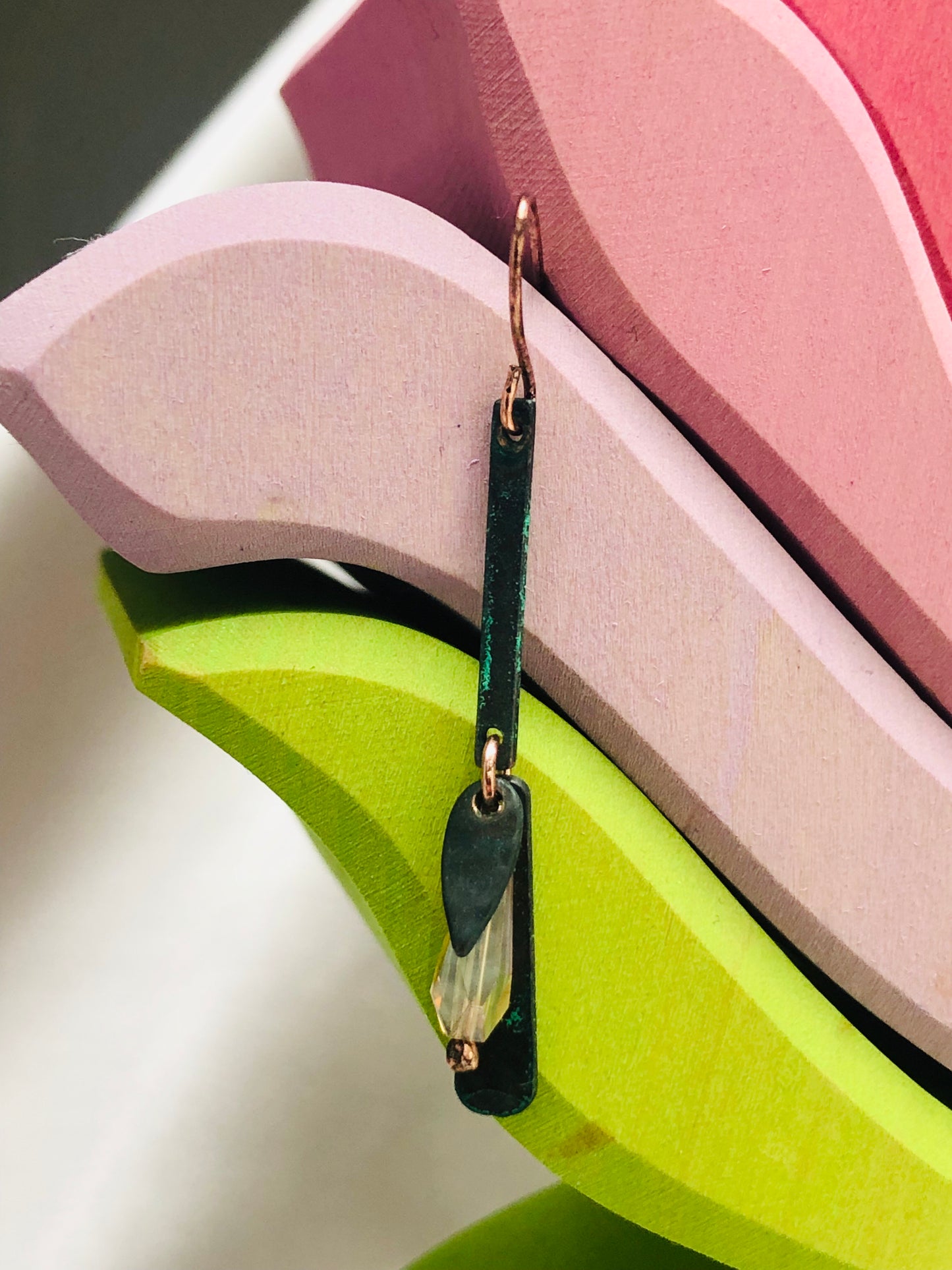 Patina and Crystal Earrings