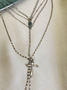 Stone and Cross Necklace