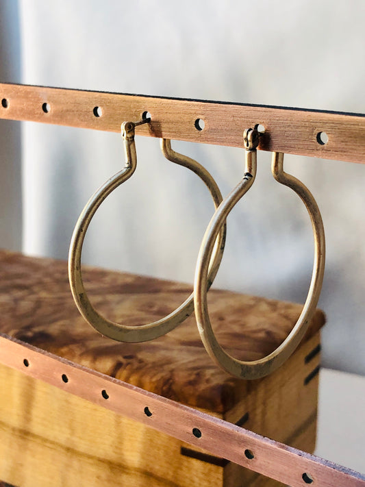 Flat Golden Hoops