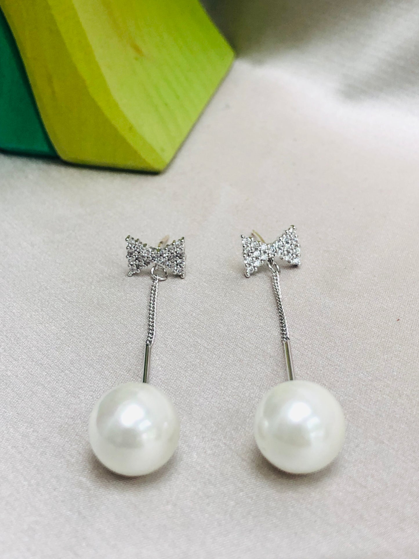 Pearl and Bow Earrings