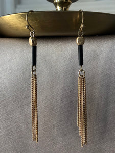 Long Golden Chain Earrings