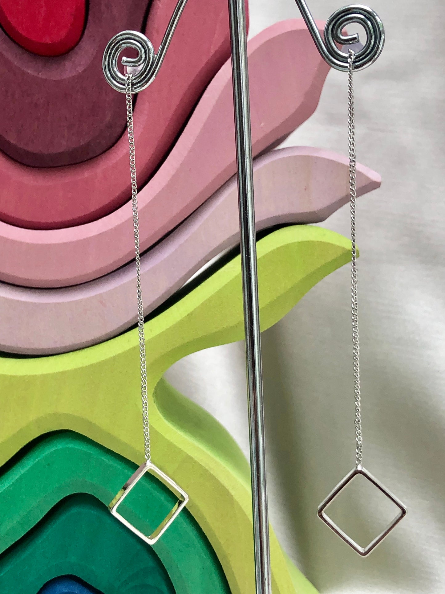 Dangling Square Earrings