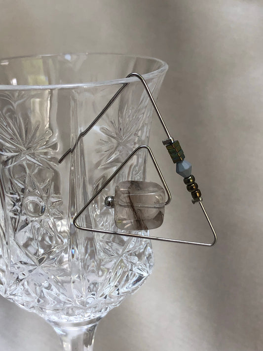 Beaded Triangle Earrings