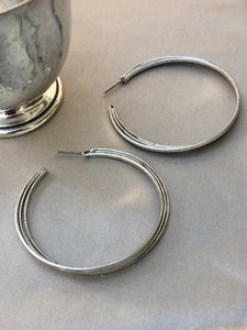 Layered Silver Hoops