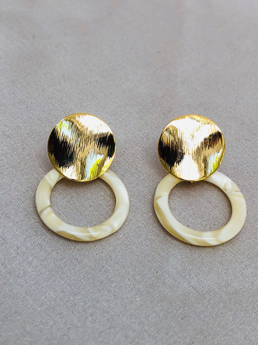 Alabaster and Gold Earrings
