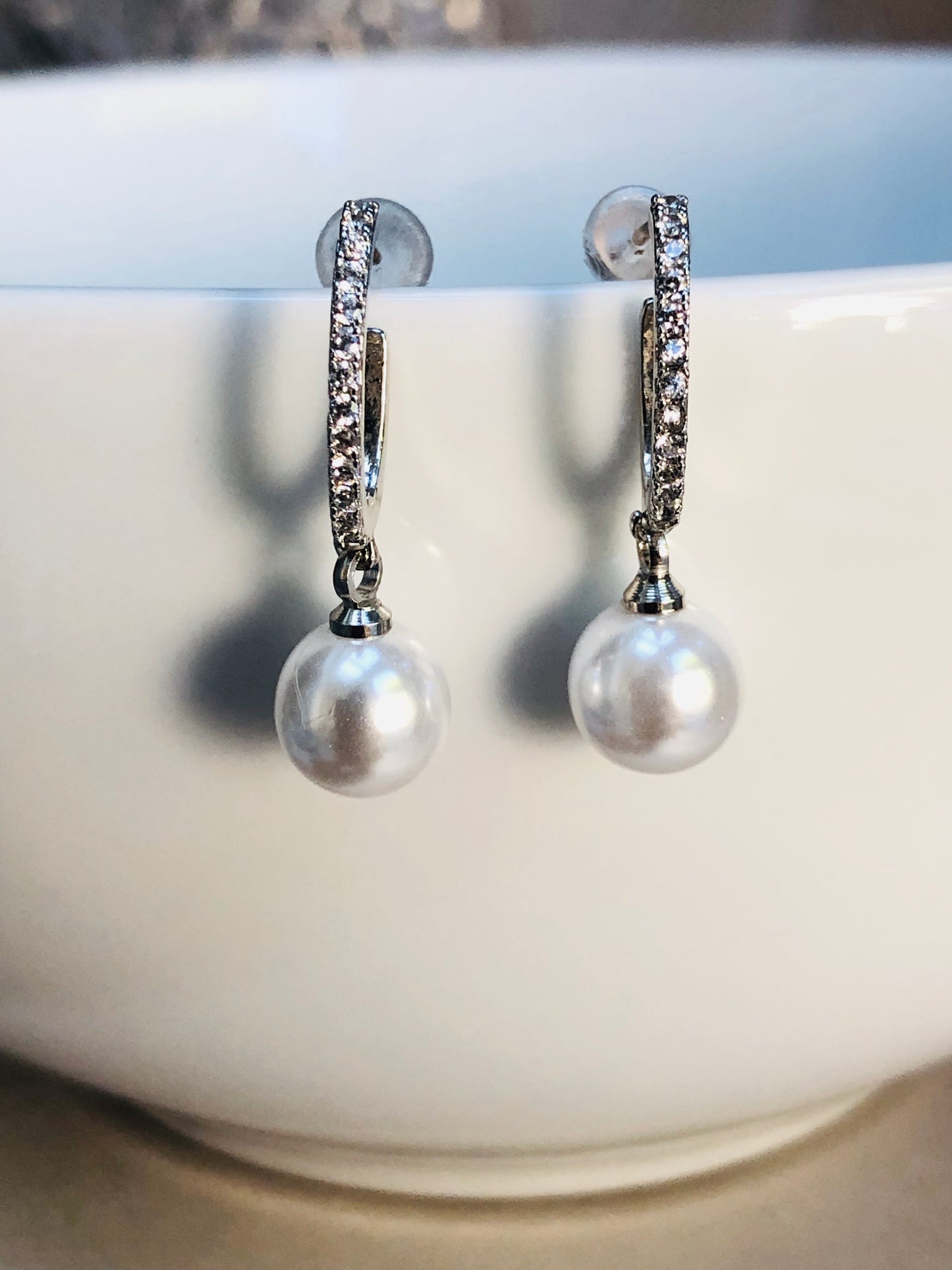Pure Diamond and Pearl Earrings