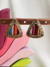 Load image into Gallery viewer, Woven Triangle Earrings
