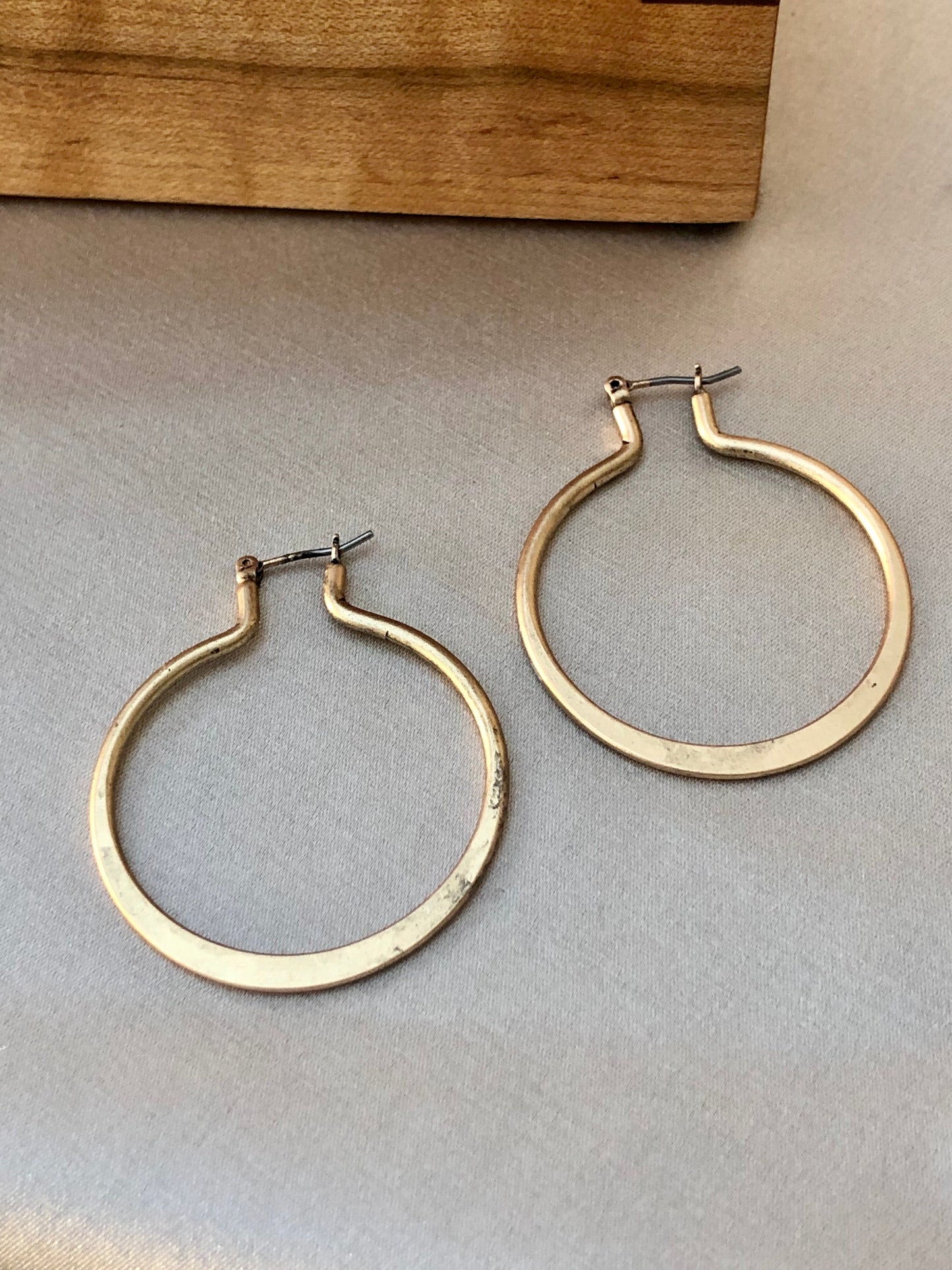 Flat Golden Hoops